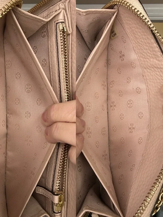 Tory Burch Perforated Leather Tote + Matching Wallet Set Blush Pink 2016 Bundle - Picture 8 of 14